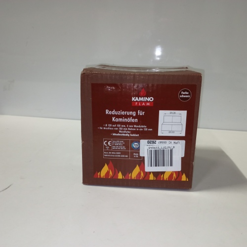 Ecost customer return KaminoFlam Senotherm 331861 Reducing Connector Black 2 mm 150 mm to 120 mm
