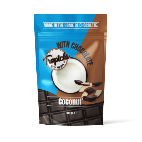 Tropicks Dried Coconuts with Dark Chocolate 100 g