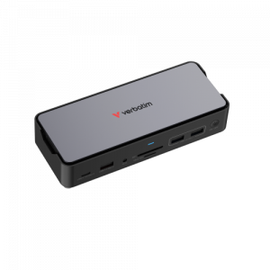 Verbatim 32174 CDS-15SSD USB-C Pro Docking Station 15 Ports, 256GB SSD, Grey/Black