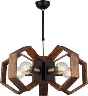 Ecost Customer Return Homemania Pendant Lamp Metal Gold Black Wood