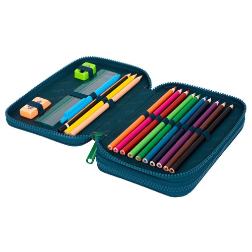 Double decker school pencil case with equipment CoolPack Jumper 2 Sunny Day