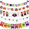 Ecost Qpout 5pcs Halloween Collection Banner Hanging Decorations Paper Hanging for Children Indoor O
