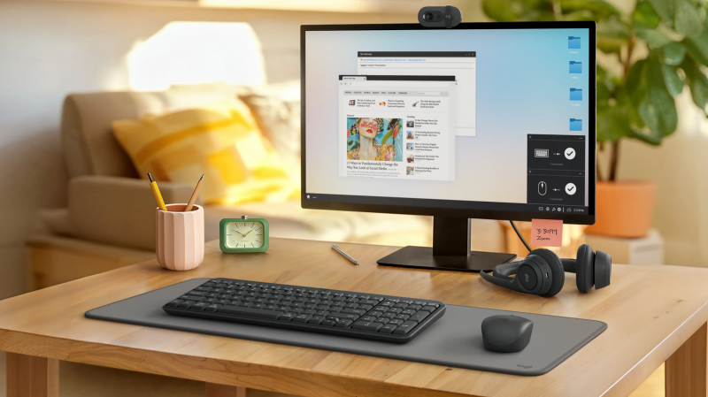 Logitech MK250 Compact Combo Wireless Keyboard + Mouse, Bluetooth, US Int, Graphite