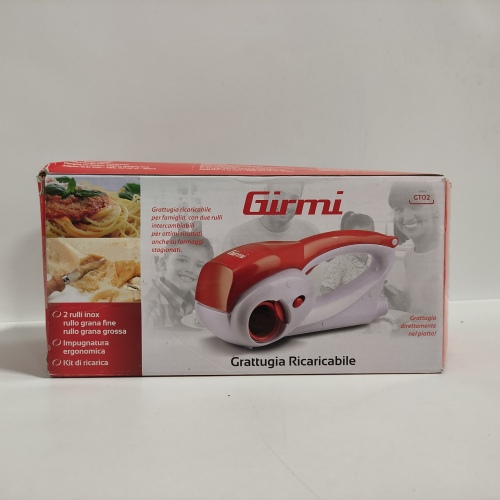Ecost Customer Return Girmi GT0201 GT02 Grater with Stainless Steel Wheels - White/Red