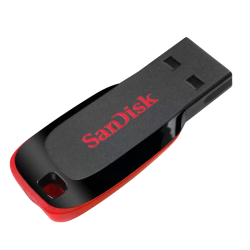 SanDisk Cruzer Blade USB Flash Drive 32GB, Black/Red