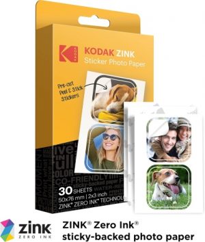 Kodak ZINK 2x3'' 50x76 mm 30 Sheets Pre-Cut Sticker Photo Paper