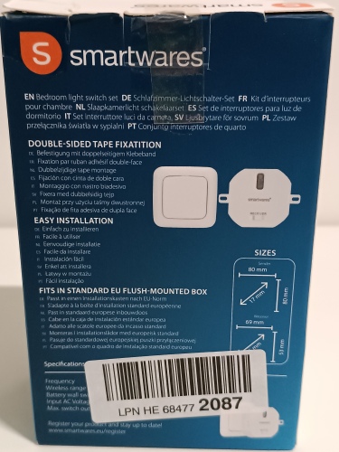 Ecost customer return Smartwares SH499567 Bedroom Light Switch Set Plug & Connect 1 Builtin Switch