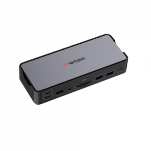 Verbatim 32171 CDS-15 USB-C Pro Docking Station 15 Ports, Grey/Black