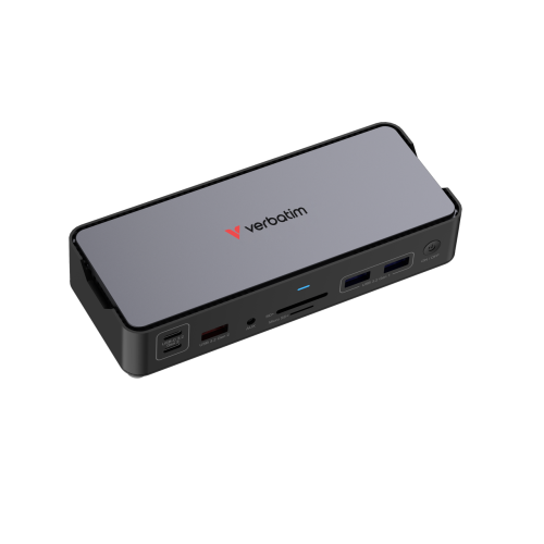 Verbatim 32171 CDS-15 USB-C Pro Docking Station 15 Ports, Grey/Black