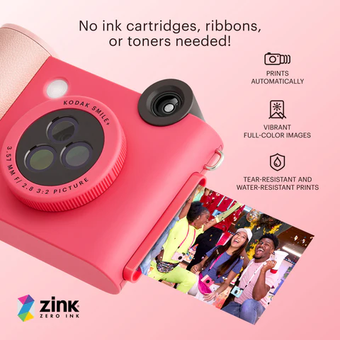 Kodak SMILE+ Instant Print Camera, 2x3'', Fuchsia