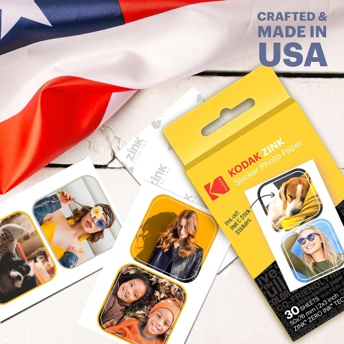 Kodak ZINK 2x3'' 50x76 mm 30 Sheets Pre-Cut Sticker Photo Paper