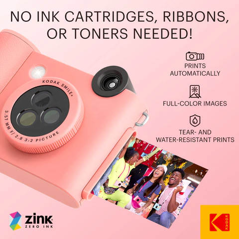 Kodak SMILE+ Instant Print Camera, 2x3'', Pink