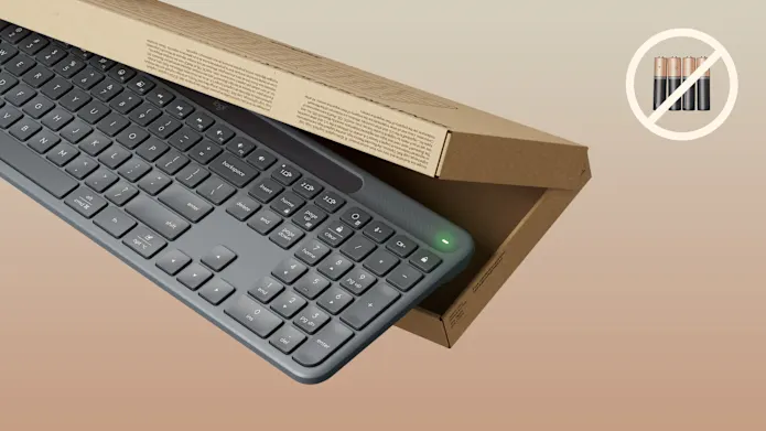 Logitech Signature Slim Solar+ K980 Wireless Keyboard, RF Wireless+Bluetooth, US Int, Graphite