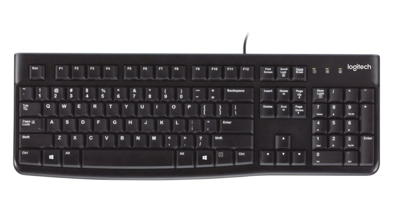 Logitech K120 Wired Keyboard USB-A US Int, Black