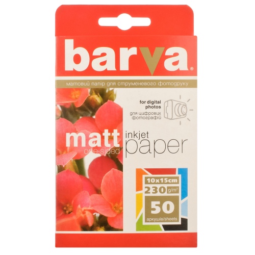 Photo Paper Barva (IP-A230-023) Matt 230 g/m², 10x15, 50 sheets