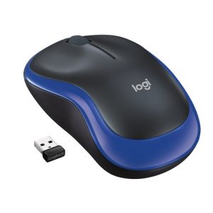 Logitech M185 Wireless Mouse, RF Wireless, 1000 DPI, Black/Blue