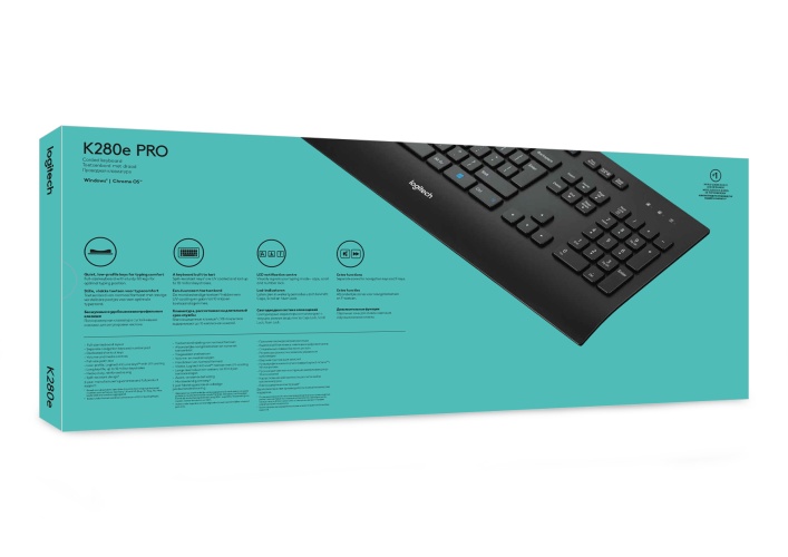 Logitech K280e Wired Keyboard, USB, US, Black