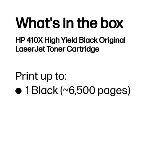 HP 410X (CF410X) Toner Cartridge, Black