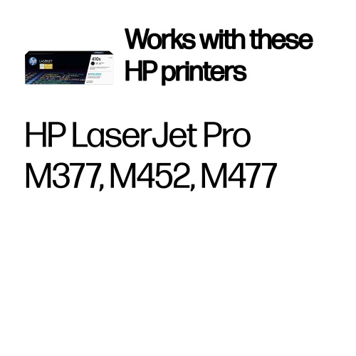 HP 410X (CF410X) Toner Cartridge, Black