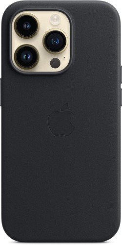 Ecost Customer Return Apple iPhone 14 Pro leather case with Magsafe Midnight