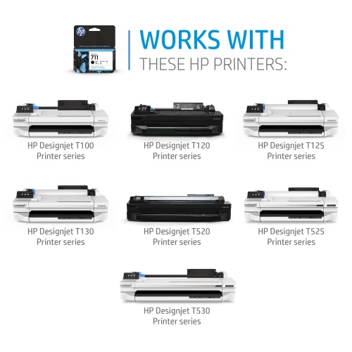 HP 711 (CZ133A) Ink Cartridge, Black