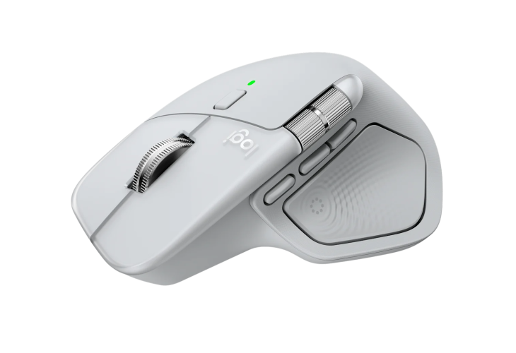 Logitech MX Master 4 for MAC Wireless Mouse RF Wireless + Bluetooth, 8000 DPI, White Silver