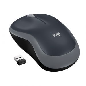 Logitech M185 Wireless Mouse, RF Wireless, 1000 DPI, Black/Grey