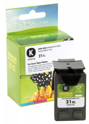 Static Control Ink Cartridge Black, Compatible with HP 21XL (C9351CE)