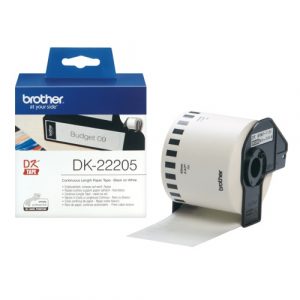 Brother DK-22205 (DK22205) Paper Label Roll, Black on White, Continuous, 62mm 30.48m