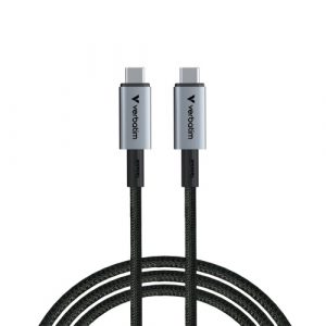 Verbatim 31847 Sync & Charge Cable USB-C to USB-C 240W 40Gbps 120cm, Grey/Black