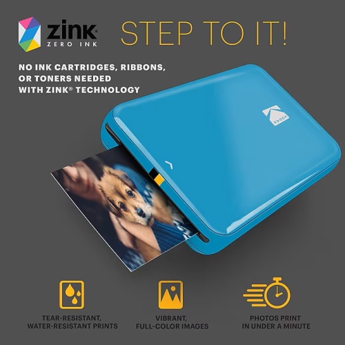 Kodak STEP Instant Mobile Photo printer Colour ZINK 2x3'' 1 ppm, Bluetooth, Blue