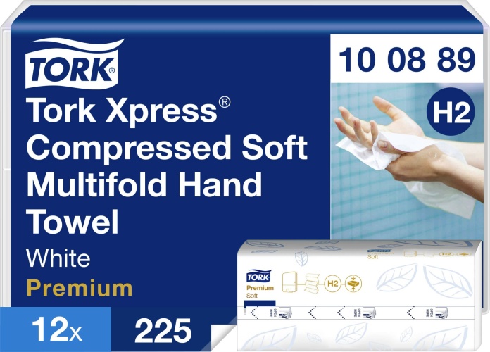 Hand towel sheets Tork Xpress Soft Multifold H2, 2 l.,225 sheets.,22.2x24cm, Z, 12pcs