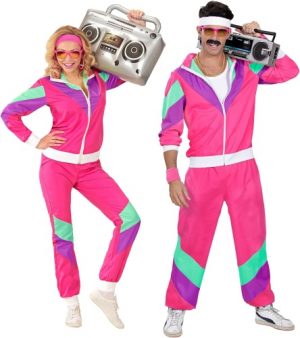Ecost Customer Return Widmann - training suit, pink, 80s outfit, jogging suit, carnival costumes, ca