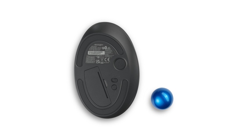 Kensington ProFit Ergo TB450 Trackball Wireless Mouse, RF Wireless + Bluetooth, 1600 DPI, Black/Blue