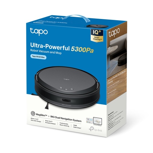 TP-Link Tapo RV20 Max Robot Vacuum Cleaner, Black