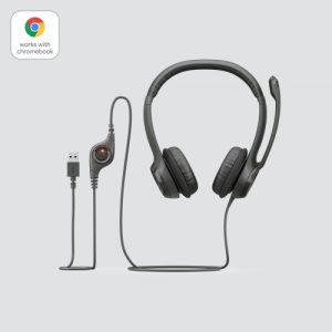 Logitech H390 USB Wired Headset, USB Type-A, Black