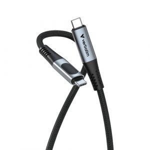 Verbatim 31849 Sync & Charge Cable USB-C to USB-C 240W 40Gbps 120cm, Power Display, Grey/Black