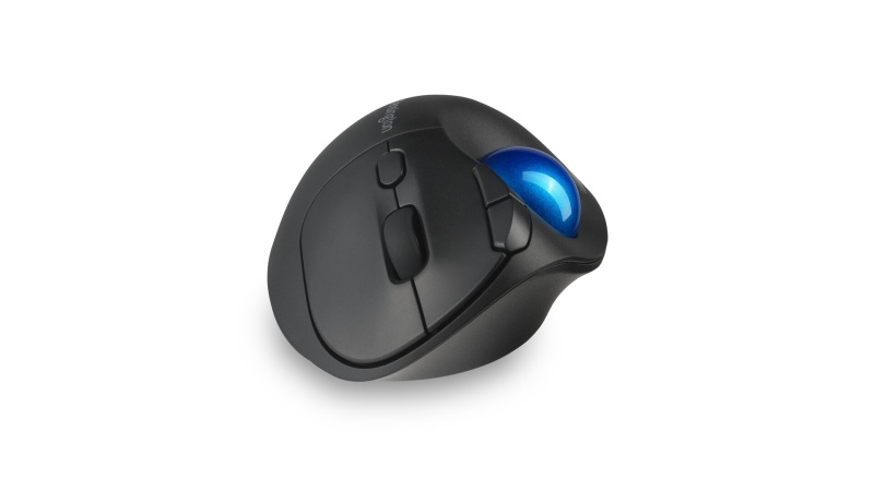 Kensington ProFit Ergo TB450 Trackball Wireless Mouse, RF Wireless + Bluetooth, 1600 DPI, Black/Blue
