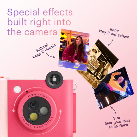 Kodak SMILE+ Instant Print Camera, 2x3'', Fuchsia