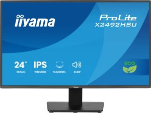 iiyama ProLite X2492HSU-B1 Monitor 24'' IPS, FHD 1920x1080, 3 ms, 300 cd/m2, 120 Hz, Black