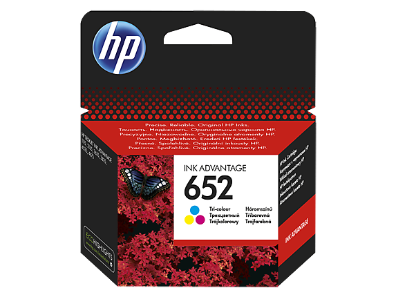HP 652 Tri-color (F6V24AE) Ink Cartridge, CMY