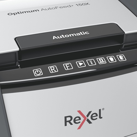 Rexel Optimum AutoFeed+ 150X Paper Shredder Cross Cut 4x28mm P-4 44L 55 dBA