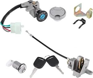 Ecost customer return KIMISS 1 Set 5Pin Connector 2 Keys Ignition Lock Key Lock Fuel Cap Set for Gy6