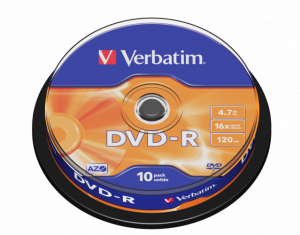 Verbatim 43523 DVD-R AZO 4.7GB 16X Matt Silver Surface Discs (10 pcs/Pack)