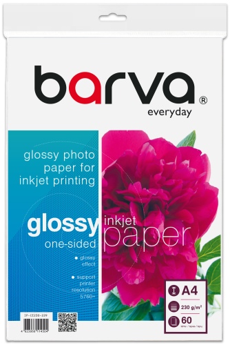Photo Paper Barva (IP-CE230-229) Everyday Glossy 230 g/m², A4, 60 sheets