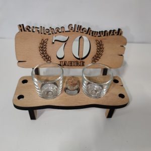 Ecost Customer Return Brynnberg Schnapps Bench with Birth Year for Birthday Occasion Laurel