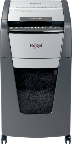 Rexel Optimum AutoFeed+ 300X Paper Shredder Cross cut 4x25 mm P-4 60 L, 55dB, Grey/Black