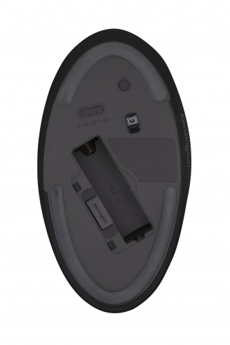 Kensington Pro Fit Ergo Wireless Mouse, RF Wireless + Bluetooth, 1600 DPI, Black