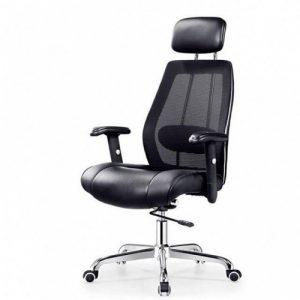 Ecost Customer Return, PU Leather Office Chair MUGAVI, High density sponge, black