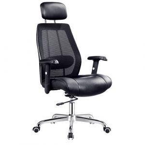 Ecost Customer Return, PU Leather Office Chair MUGAVI, High density sponge, black